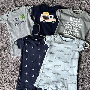 Boy 0-3 month romper bundle